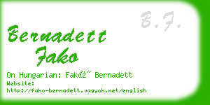 bernadett fako business card